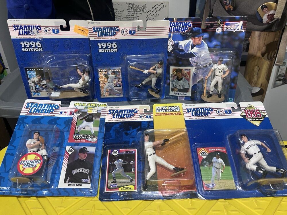 Starting Lineup 1993-2000 Colorado Rockies Baseball MLB Figure Lot of 6